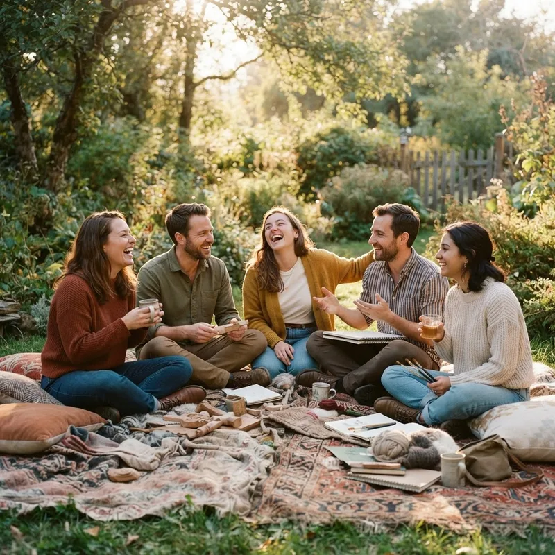 Menschen, die gemeinsam ein Erlebnis in der Natur teilen