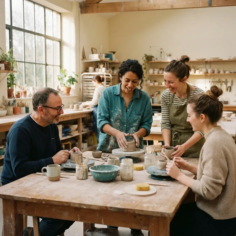 Eine Gruppe Menschen in einem gemeinsamen Workshop-Moment